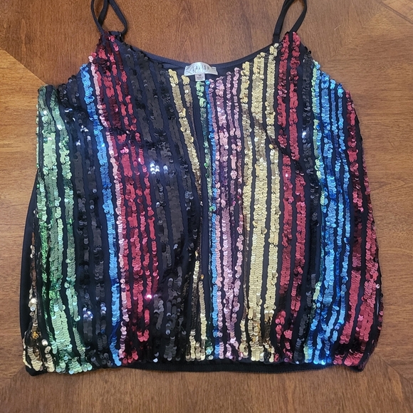Lavish Tops - Lavish Sequin Striped Top. Size M
